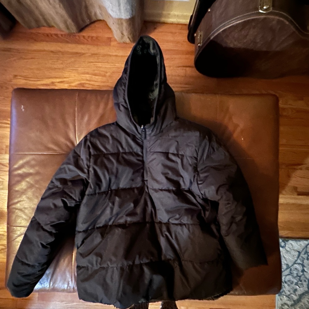 Gap Boys Teen Reversible Sherpa Jacket Hoodie Teen 14-16 - Picture 6 of 7